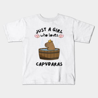 Just A Girl Who Loves Capybaras Kids T-Shirt